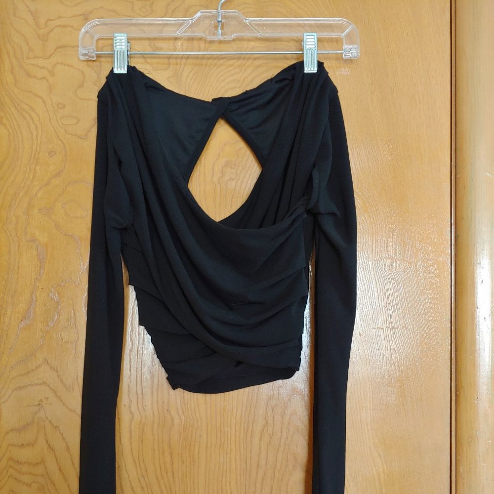Cropped cross over dance top with open back